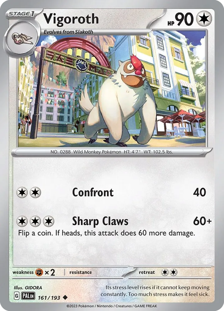 Scarlet & Violet—Paldea Evolved 영어판 Vigoroth 161 카드 앞면