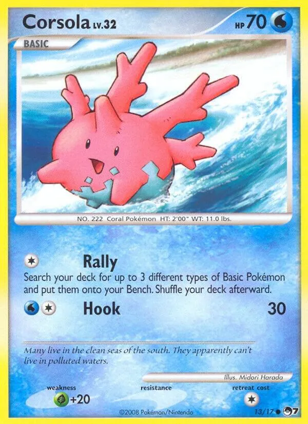 POP Series 7 英語版 Corsola 13 カード表面