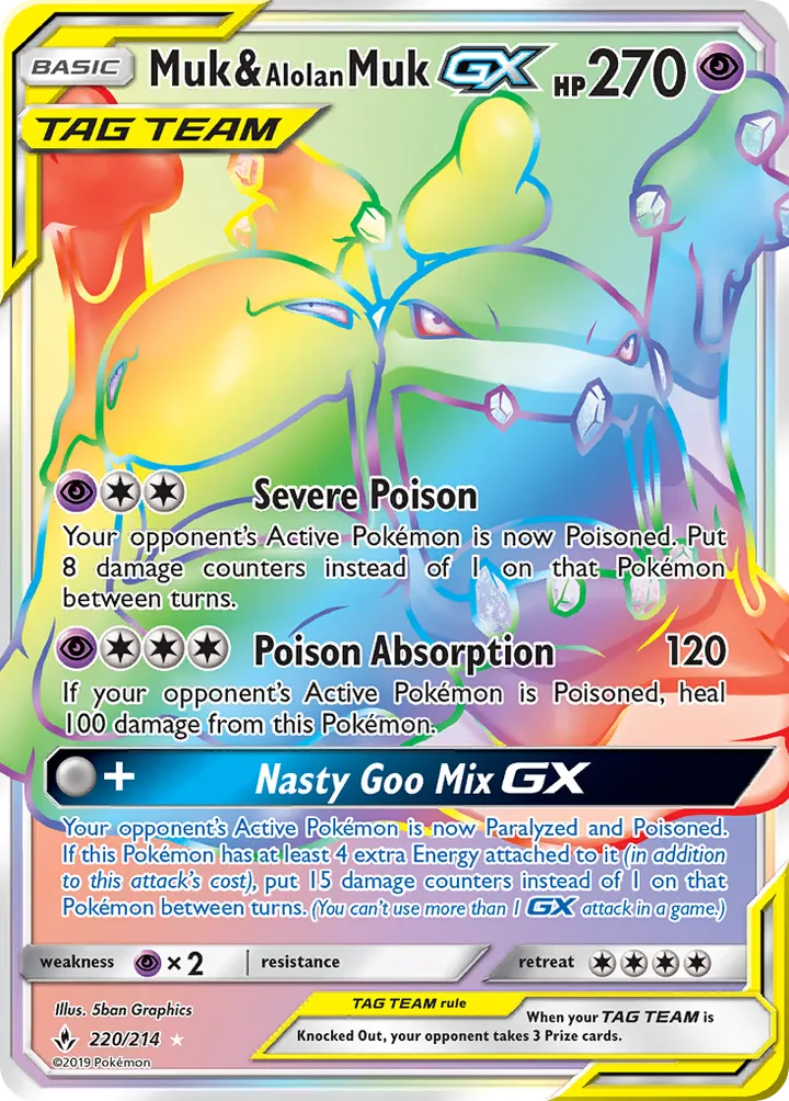 Sun & Moon—Unbroken Bonds 英語版 Muk & Alolan Muk GX 220 カード表面