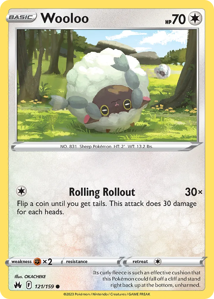 Crown Zenith 英語版 Wooloo 121 カード表面