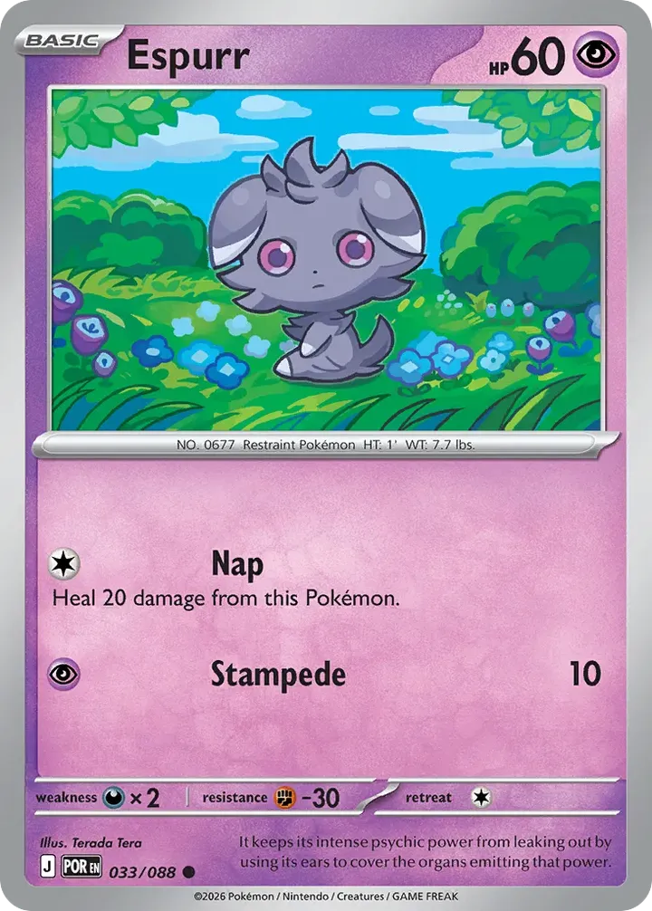 Mega Evolution—Perfect Order 영어판 Espurr 33 카드 앞면