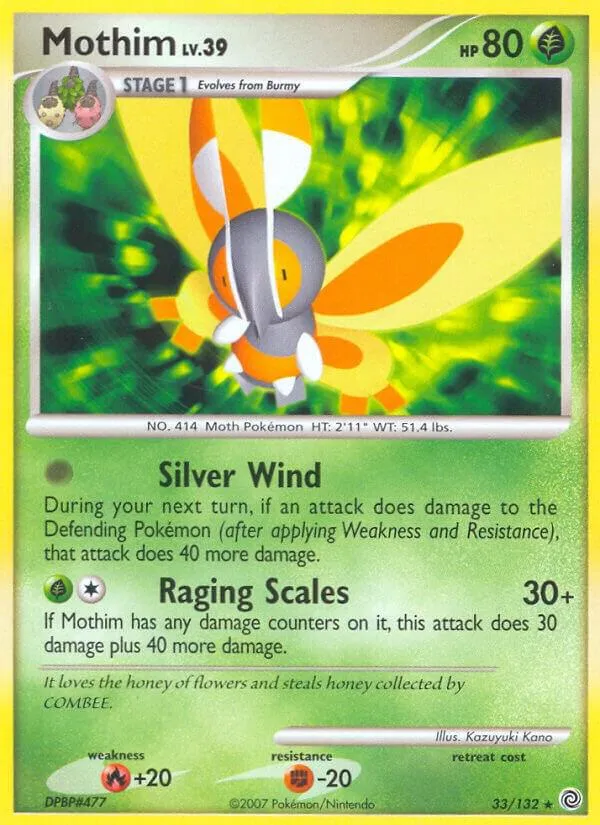 Front of Mothim 33, Diamond & Pearl—Secret Wonders English