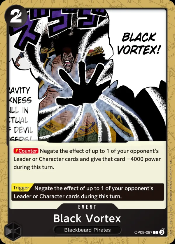 Emperors in the New World 영어판 Black Vortex OP09-097 · 재록 · 해적 카드 앞면