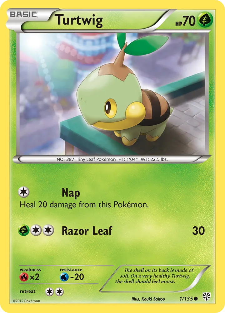 Black & White—Plasma Storm 영어판 Turtwig 1 카드 앞면