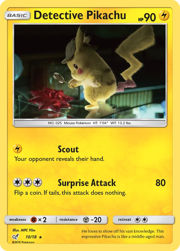 Detective Pikachu 英語版 Detective Pikachu 10 カード表面