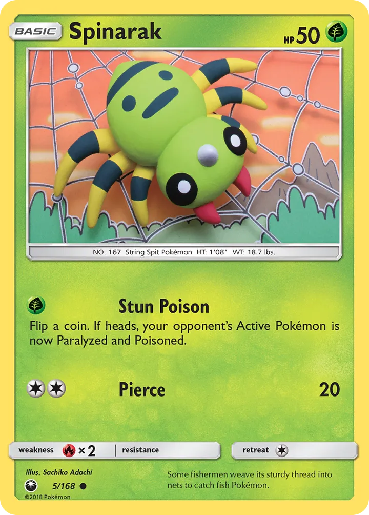 Sun & Moon—Celestial Storm 英語版 Spinarak 5 カード表面
