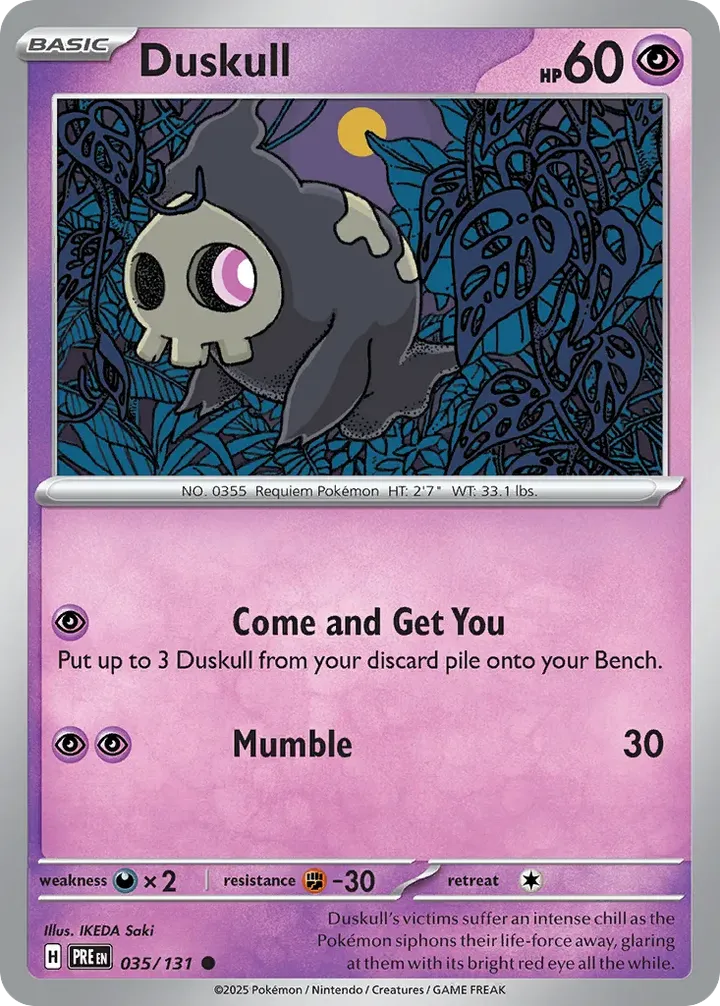 Scarlet & Violet—Prismatic Evolutions 영어판 Duskull 35 카드 앞면