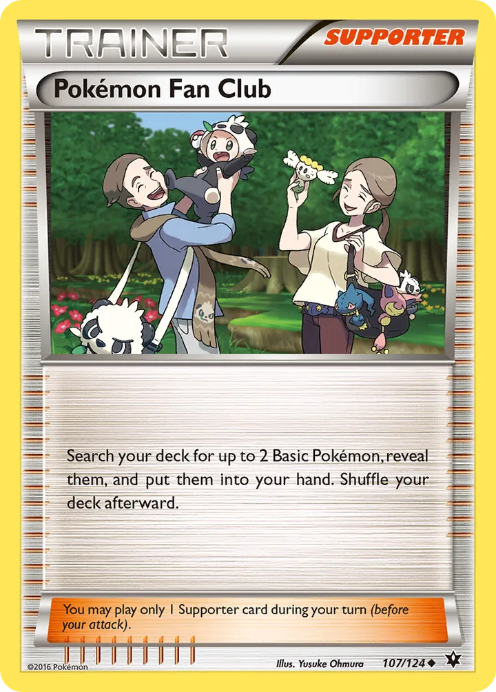 XY—Fates Collide 영어판 Pokémon Fan Club 107 카드 앞면