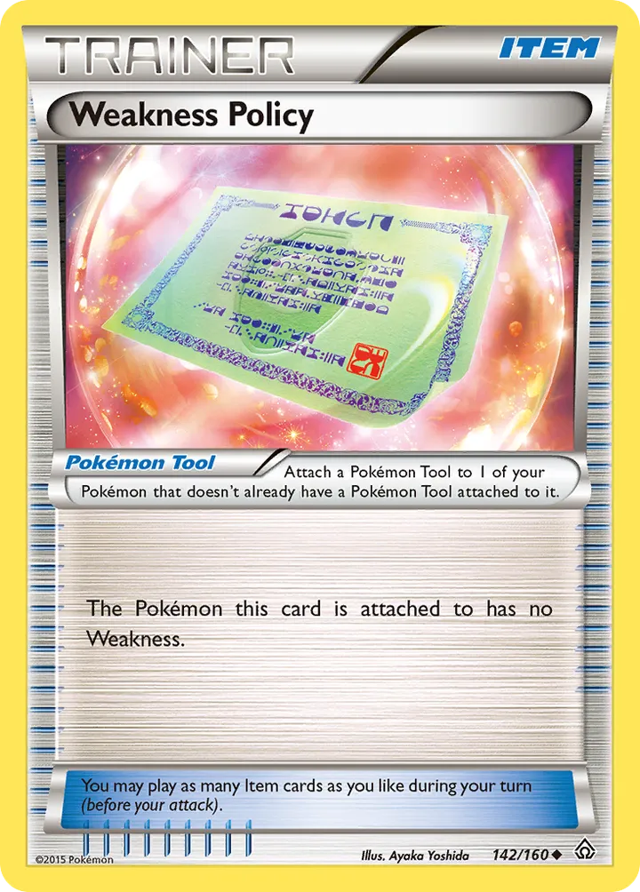XY—Primal Clash 英語版 Weakness Policy 142 カード表面
