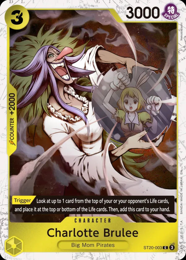 YELLOW Charlotte Katakuri 영어판 Charlotte Brulee ST20-003 · 패럴렐 카드 앞면
