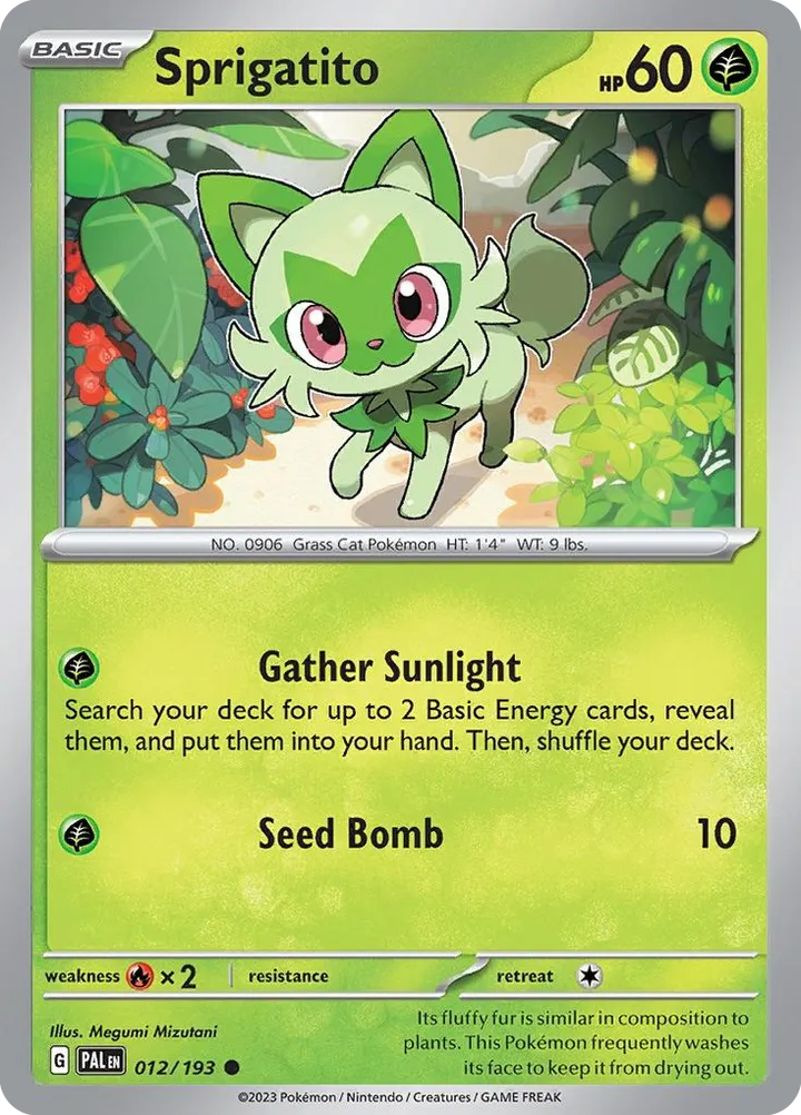 Scarlet & Violet—Paldea Evolved 英語版 Sprigatito 12 カード表面