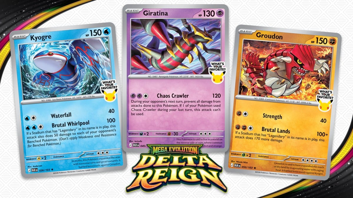 Kyogre, Groudon and Giratina Pokémon TCG promo cards